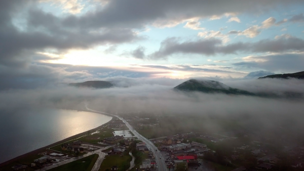 Aerial view of Gesgapegiag, Quebec